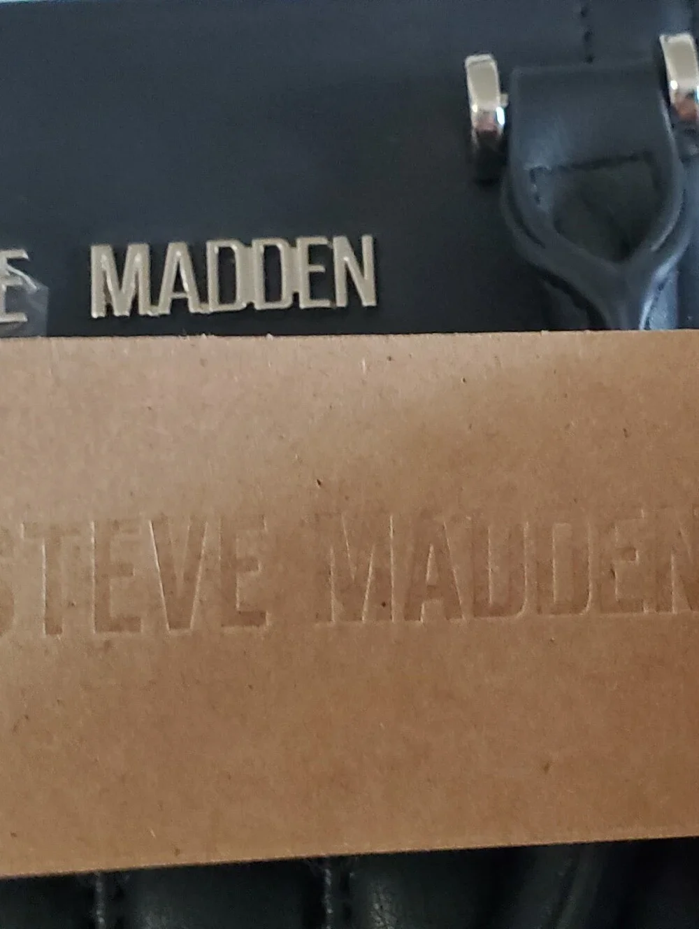 STEVE MADDEN NWT BJOVER BLACK QUILTED SATCHEL BAG.